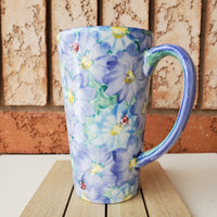 Grand mug en céramique - Marguerites bleues (série de 2)