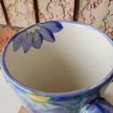 Tall ceramic mug - Blue Daisies (set of 2)